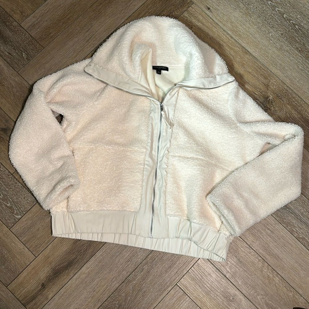 banana republic sherpa bomber jacket